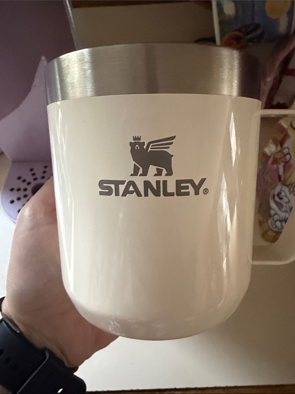 Stanley Cream Stainless-Trim Insulated Mug